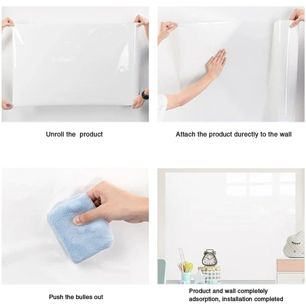 500x45cm Removable Static Cling Whiteboard Sticker Peel and Stick Memo Doodle Sticker for Home Office