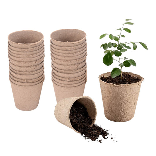 25Pcs Seedling Starters Cups Peat Pots Plant Vegetable Seed Tray Garden Planting Tool