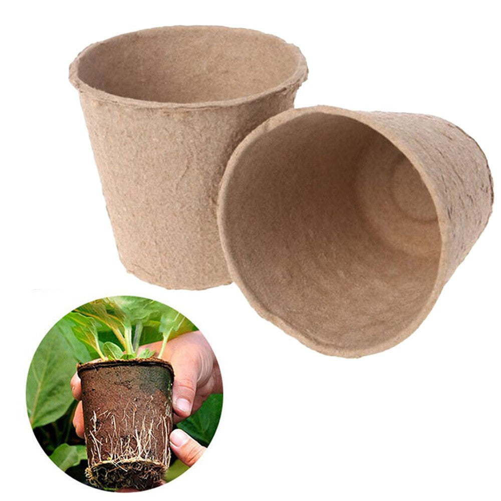 25Pcs Seedling Starters Cups Peat Pots Plant Vegetable Seed Tray Garden Planting Tool