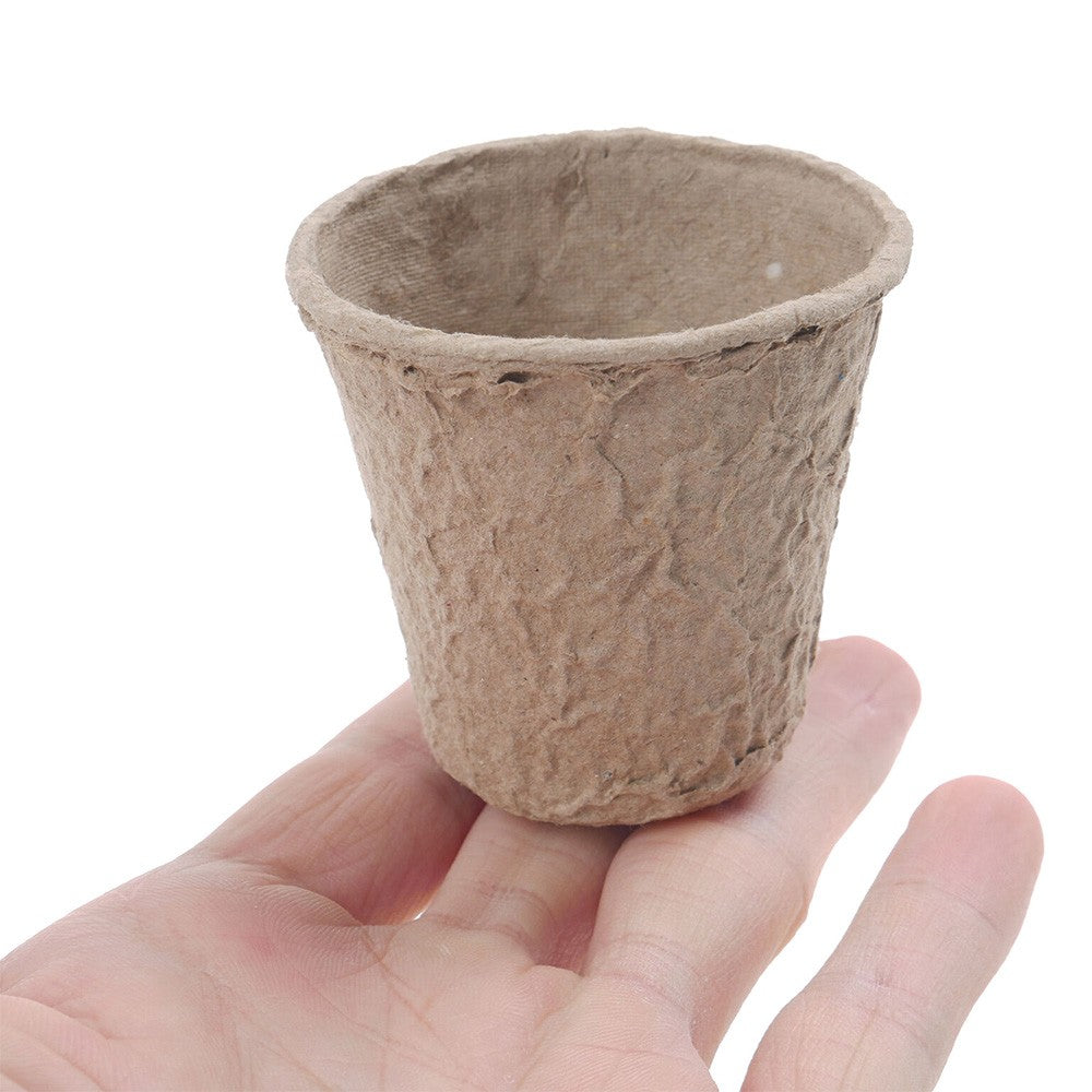 50Pcs Seedling Starters Cups Peat Pots Plant Vegetable Seed Tray Garden Planting Tool