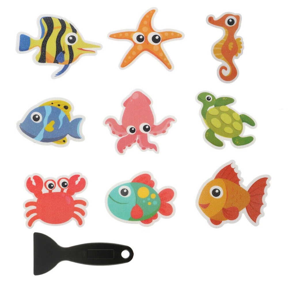 45Pcs Cartoon Non Slip Bathtub Stickers Self Adhesive Ocean Creature Alphanumeric Decals