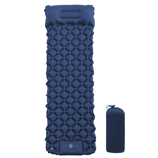 Navy Blue Inflatable Sleeping Pad with Pillow Camping Sleeping Air Mattress Camping Mat