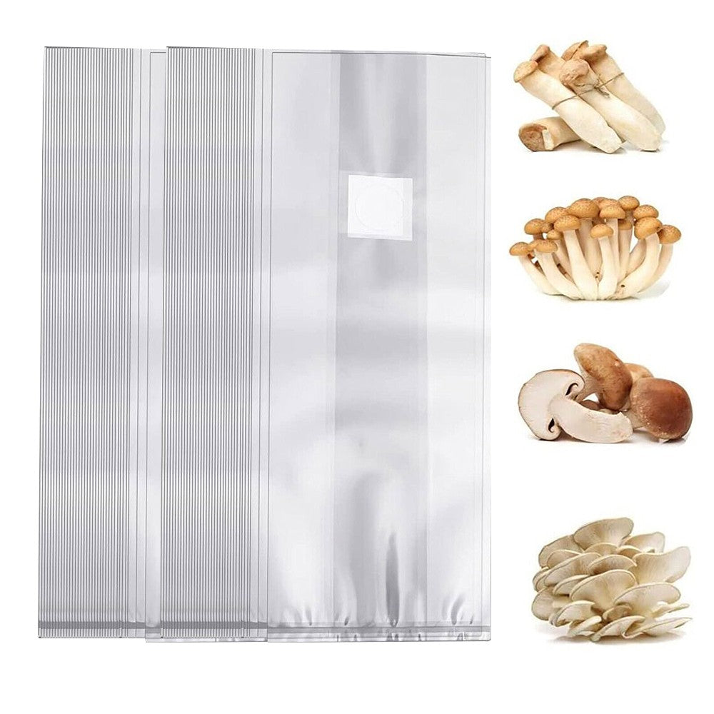 40Pcs 50x13cm Clear Mushroom Grains Spawn Grow Bag