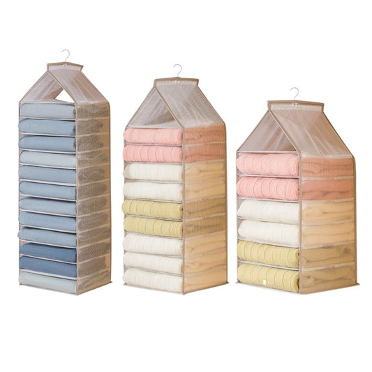 3Pcs Hanging T-Shirt Pants Storage Bag Closet Organizer Wardrobe Storage Space Saving