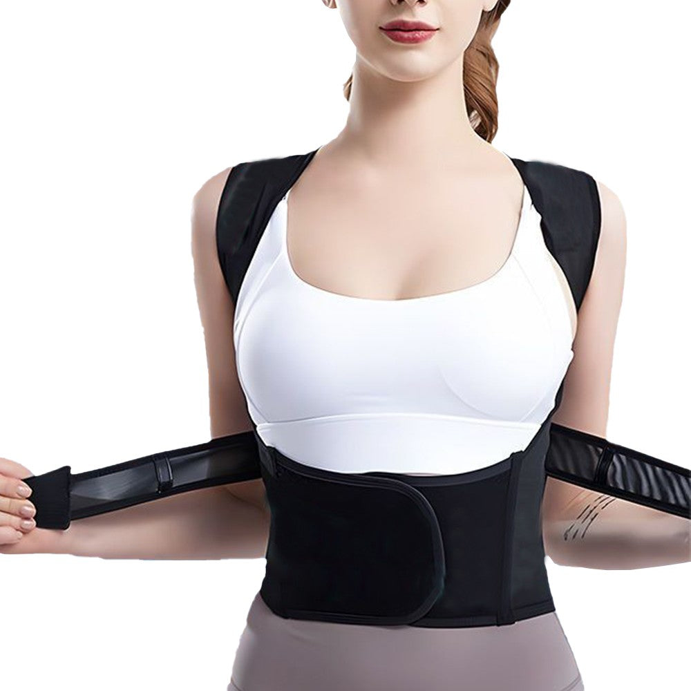 2XL Adjustable Back Posture Corrector Back Posture Brace Lumbar Back Support Belt Shoulder Brace