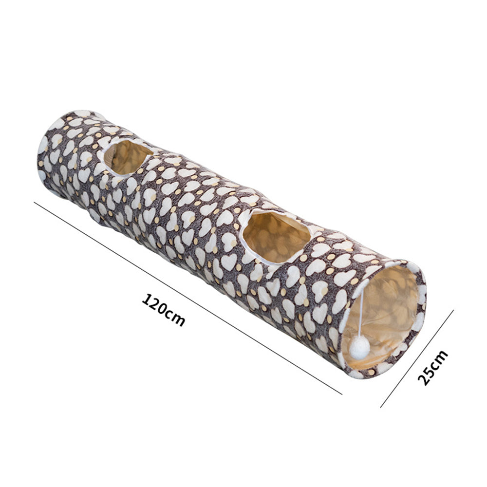 Cat Tunnel Toy Pet Plush Ball Collapsible Luminous Glow In Dark Tunnel Style 1