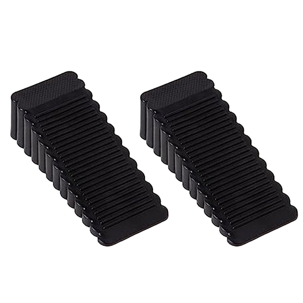 2Pcs Black Wedge Door Stoppers PVC Anti Slip Door Stops Wall Protector