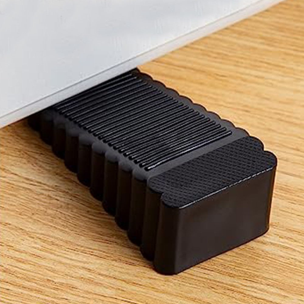 2Pcs Black Wedge Door Stoppers PVC Anti Slip Door Stops Wall Protector