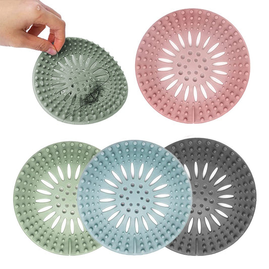 4Pcs Shower Drain Covers Hair Catcher Hair Stopper Bathtub Drain Protector Random Color