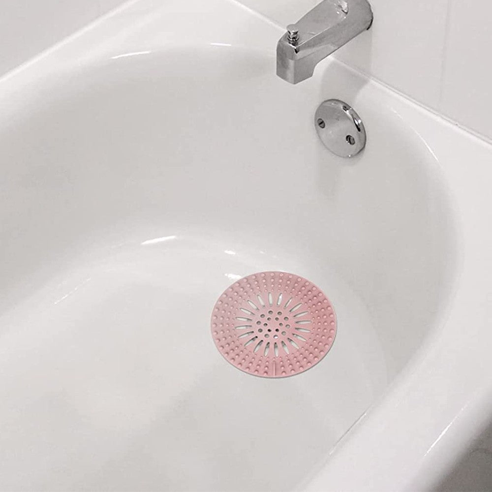 4Pcs Shower Drain Covers Hair Catcher Hair Stopper Bathtub Drain Protector Random Color