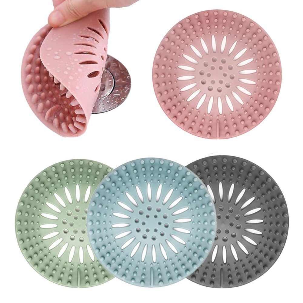 8 X Hair Catcher Silicone Shower Drain Strainer Hair Stopper Basin Stopper Sink Trap Filter