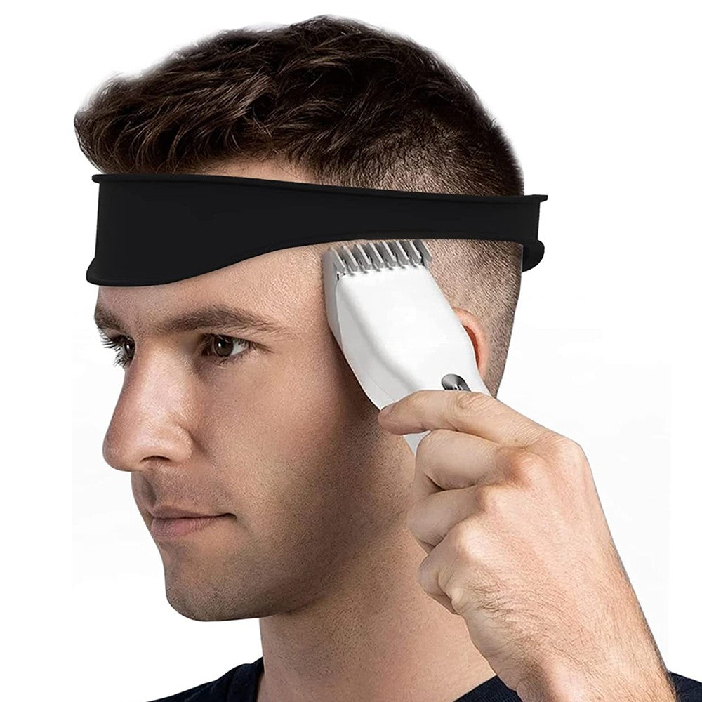 Neckline Shaving Template Silicone Haircut Band Hair Clipper Hair Trimming Guide Black