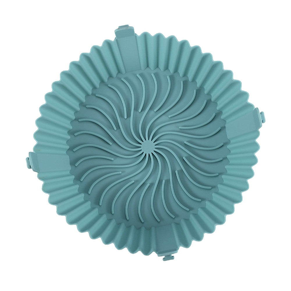 FDA Certified Silicone Air Fryer Liner Baking Tray with Removable Handle Blue