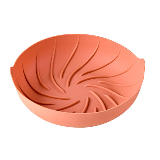 23cm Reusable Air Fryer Silicone Pot Oven Baking Tray Pan Air Fryer Liner Red