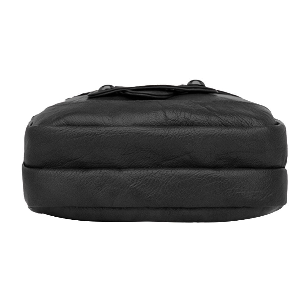 Womens Crossbody Bag Multi-pocket Shoulder Bag Vintage Messenger Bag Black