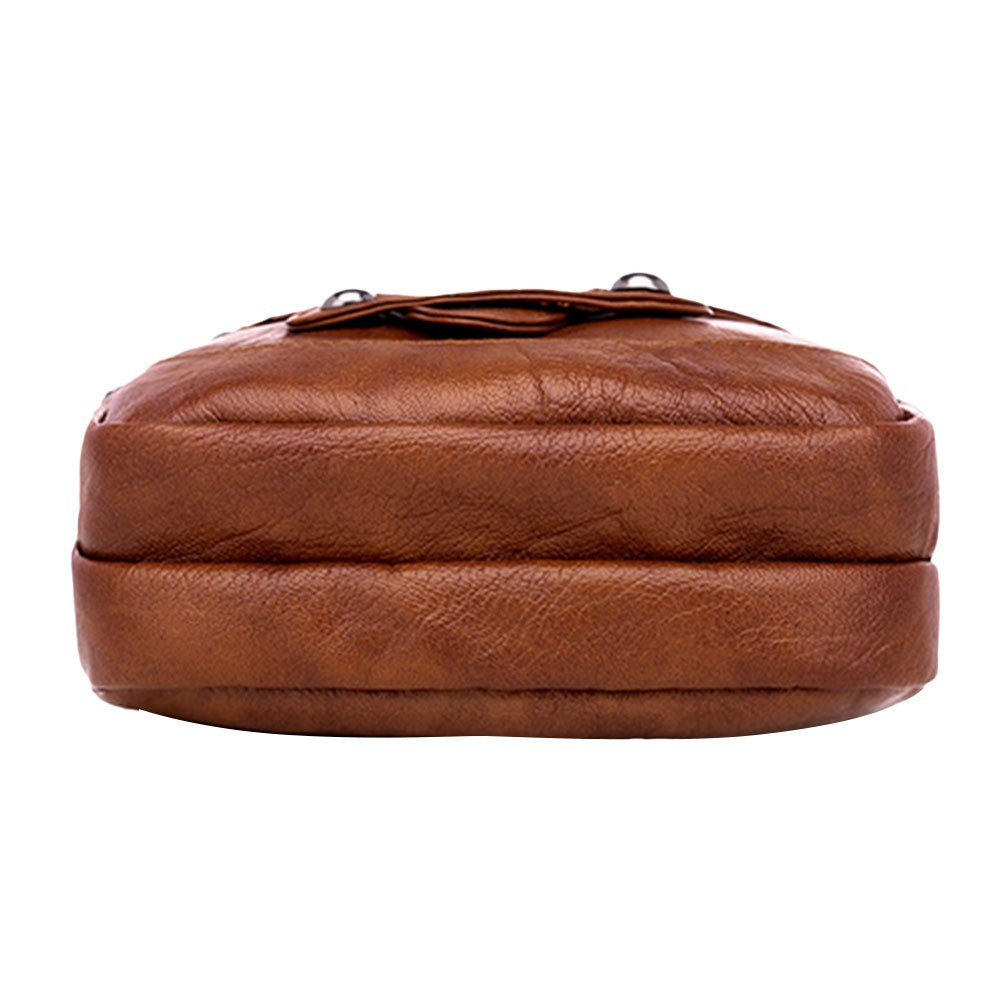 Womens Crossbody Bag Multi-pocket Shoulder Bag Vintage Messenger Bag Brown