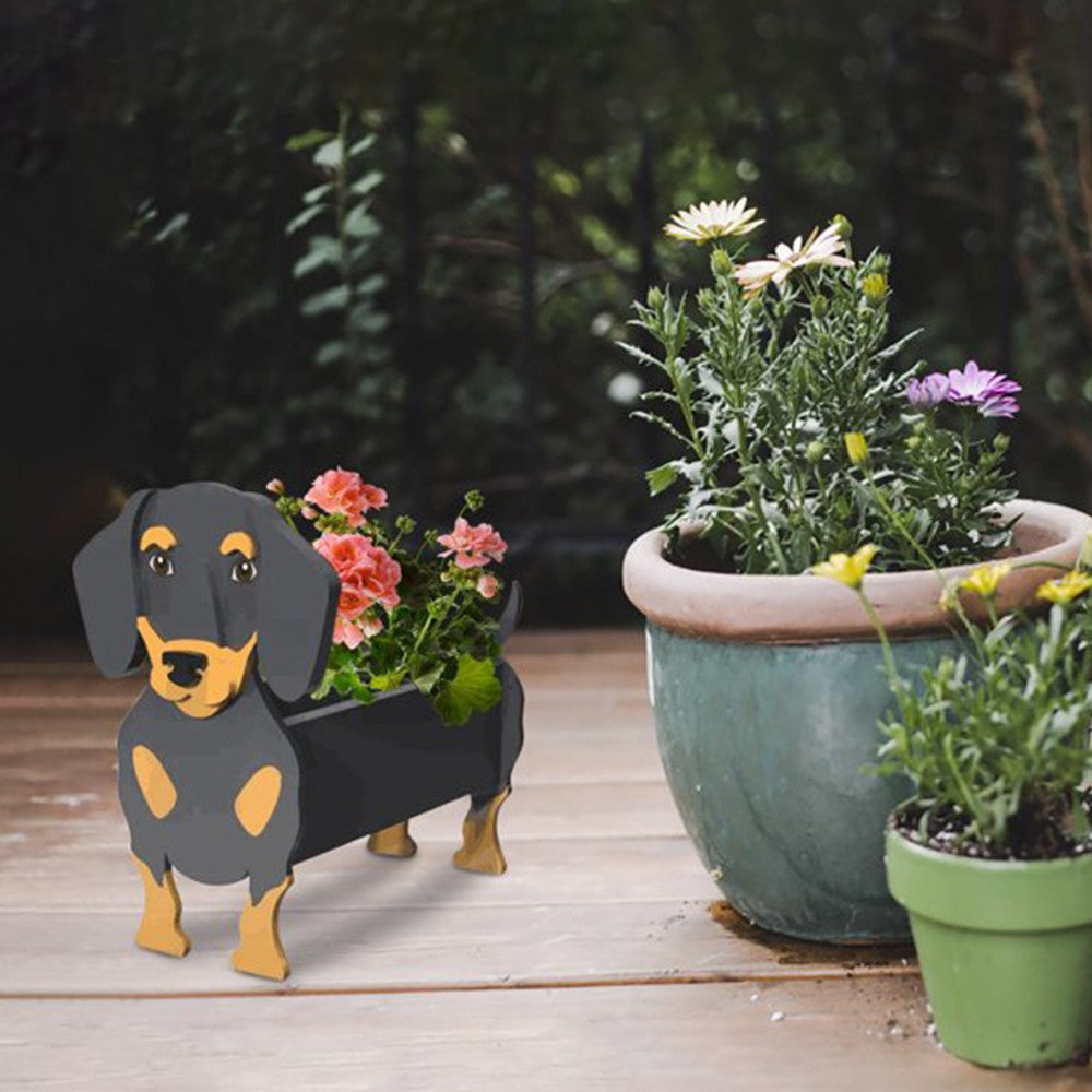 Dog Shaped Planter Plant Flower Pot PVC Plant Container Holder Garden Decoration Style 2
