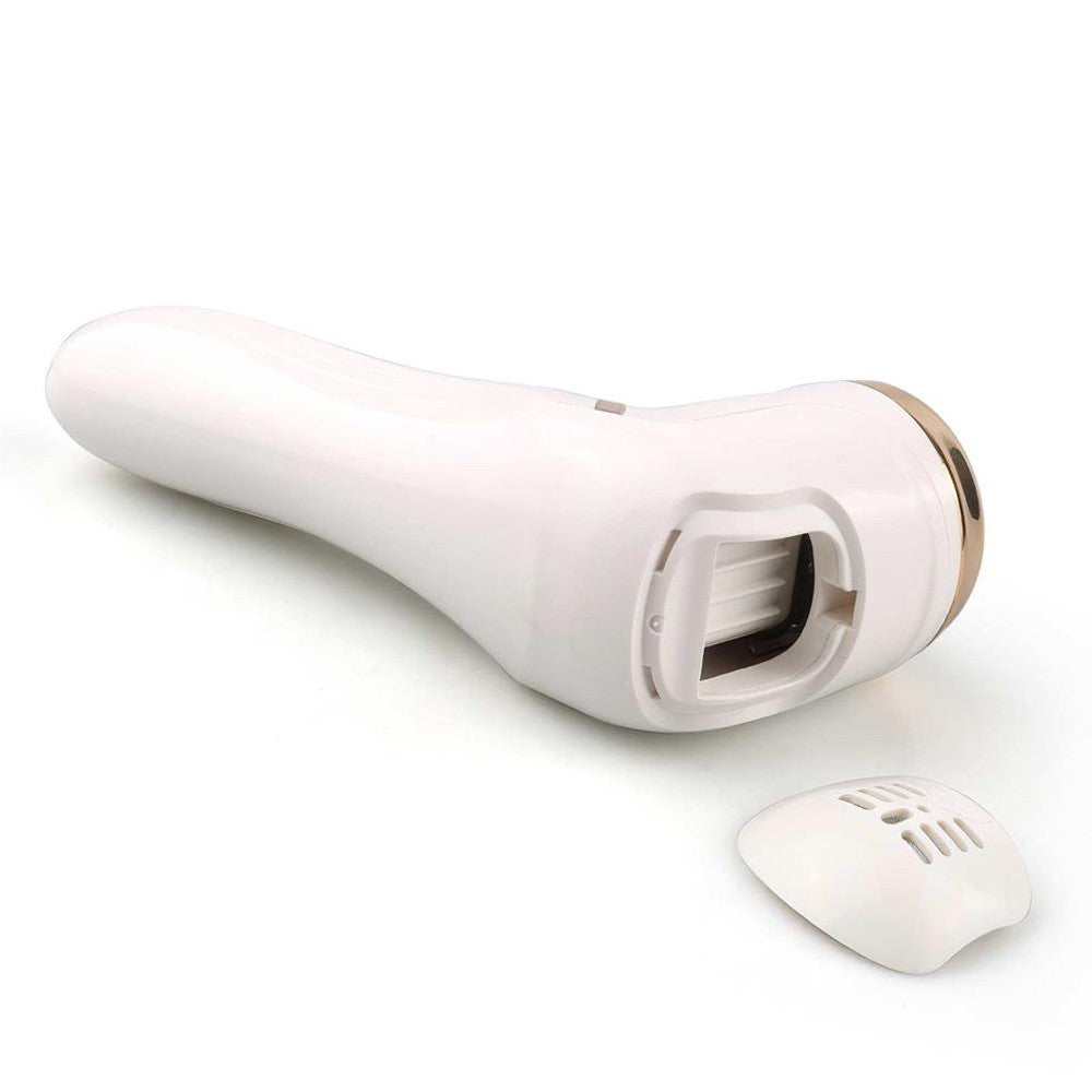 White Electric Foot File Callus Remover LCD Display with 2 Grinding Heads and 10 Pedicure Tools Kit