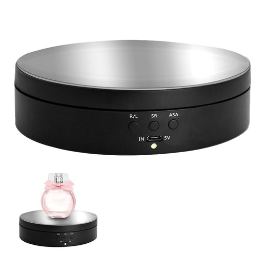 360 Degree Rotating Electric Turntable Jewelry Display Stand Jewelry Show Rotary Tray Black