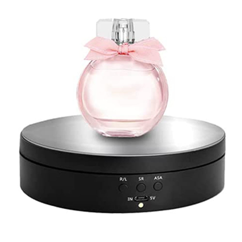 360 Degree Rotating Electric Turntable Jewelry Display Stand Jewelry Show Rotary Tray Black