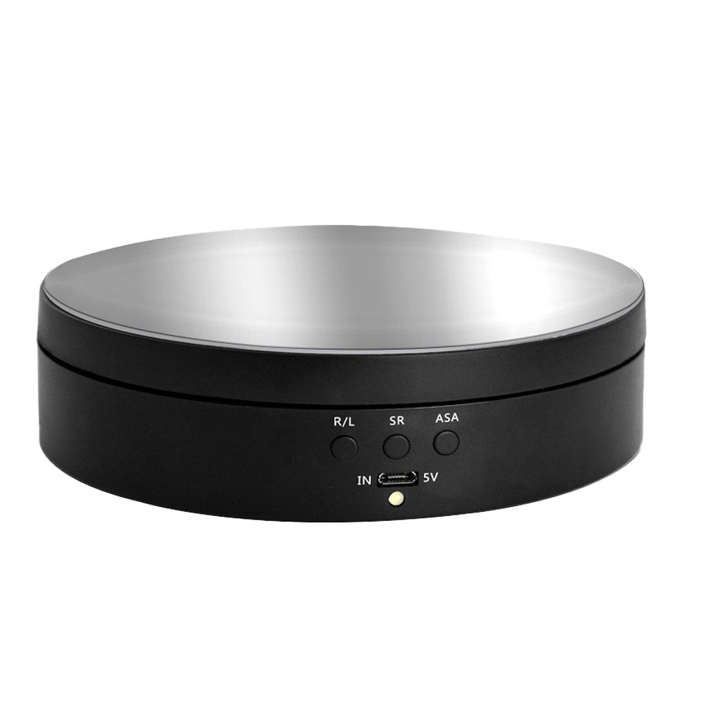 360 Degree Rotating Electric Turntable Jewelry Display Stand Jewelry Show Rotary Tray Black