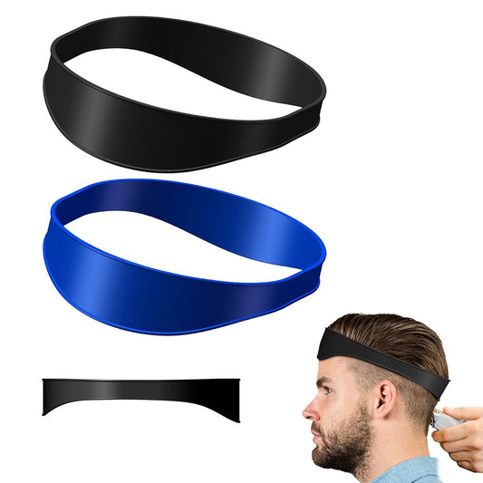 2Pcs Neckline Shaving Template Silicone Haircut Band Hair Clipper Hair Trimming Guide