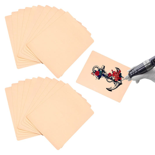 20 Sheets Blank Tattoo Practice Skins Silicone Double Sided Fake Skin Eyebrow Practice Skin