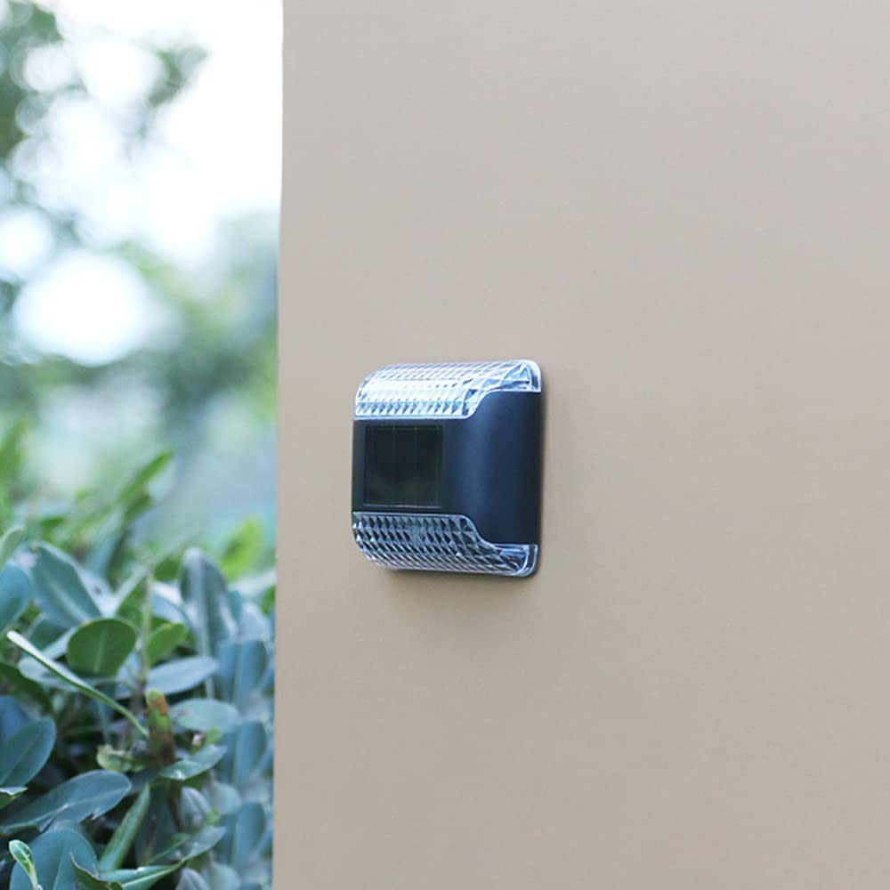 4Pcs Solar Fence Lights Outdoor Water-Resistant Solar Wall Light  Porch Lamp Auto On Off Warm Light