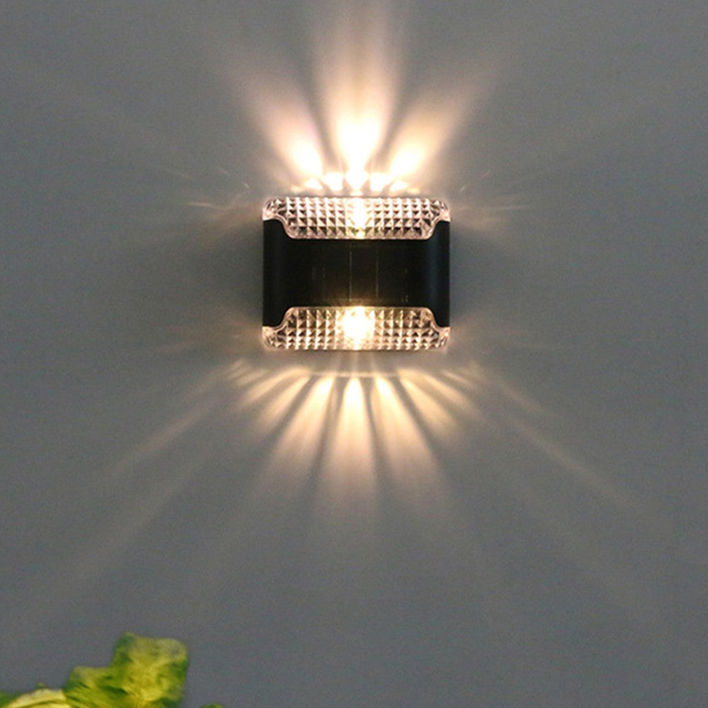 8Pcs Solar Fence Lights Outdoor Water-Resistant Solar Wall Light  Porch Lamp Auto On Off Warm Light