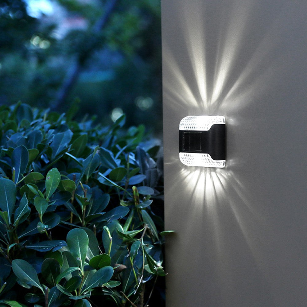 8Pcs Solar Fence Lights Outdoor Water-Resistant Solar Wall Light  Porch Lamp Auto On Off White Light