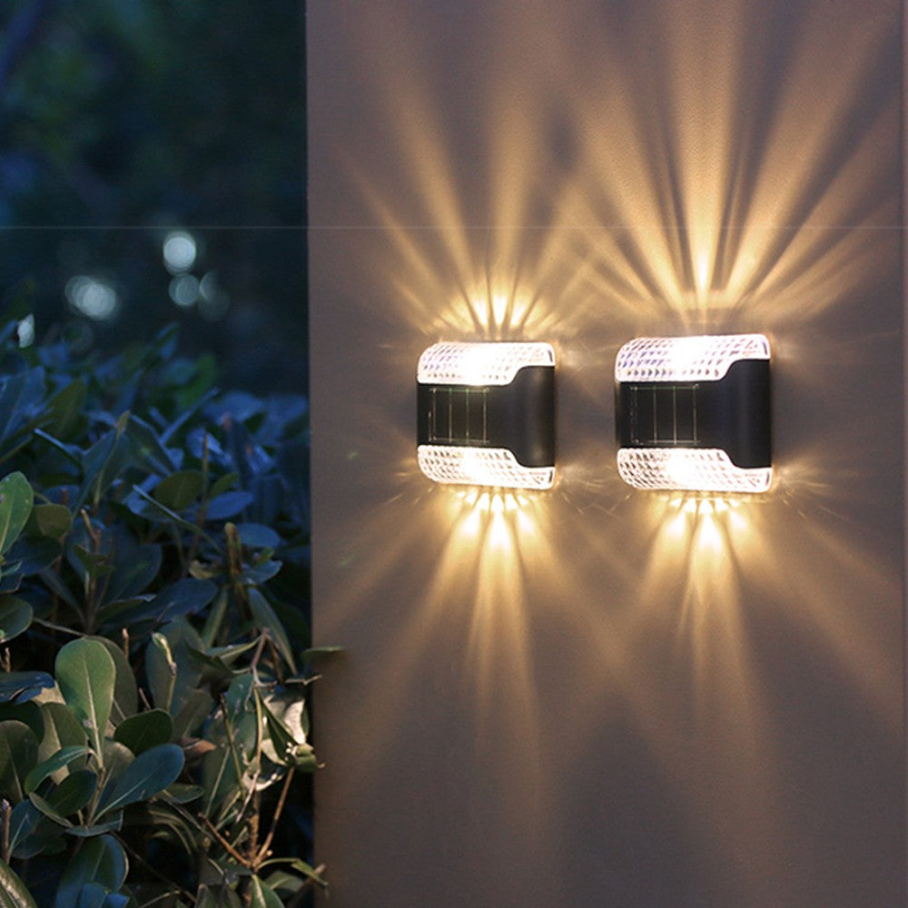 8Pcs Solar Fence Lights Outdoor Water-Resistant Solar Wall Light  Porch Lamp Auto On Off Warm Light