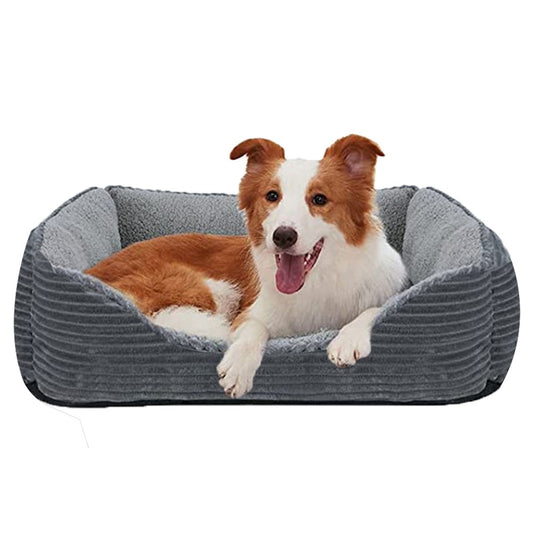 70x55cm Plush Pet Bed Dog Sofa Cozy Puppy Cat Sleeping Bed Grey
