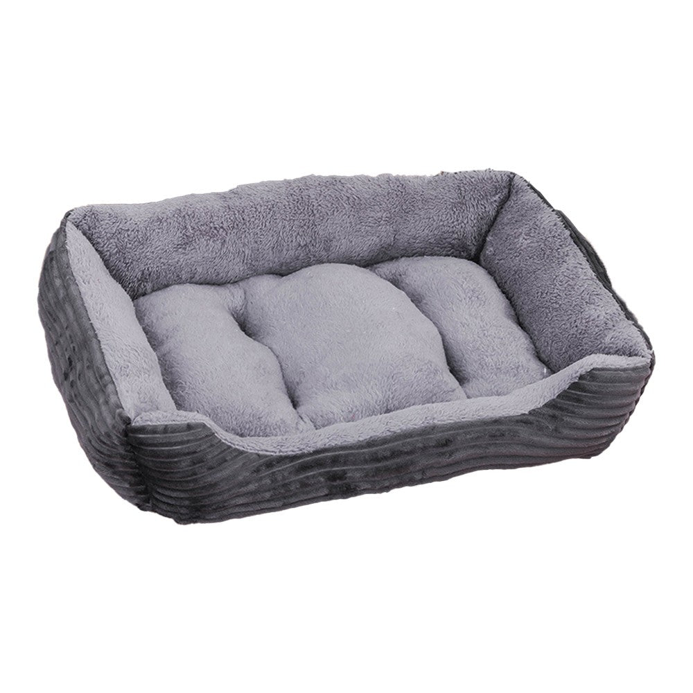 60x45cm Plush Pet Bed Dog Sofa Cozy Puppy Cat Sleeping Bed Grey
