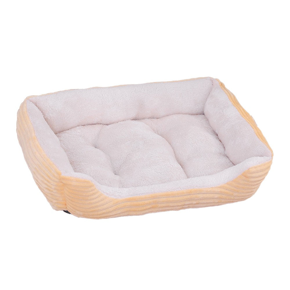 70x55cm Plush Pet Bed Dog Sofa Cozy Puppy Cat Sleeping Bed Yellow