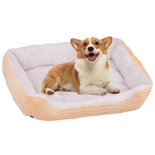 90x70cm Plush Pet Bed Dog Sofa Cozy Puppy Cat Sleeping Bed Yellow