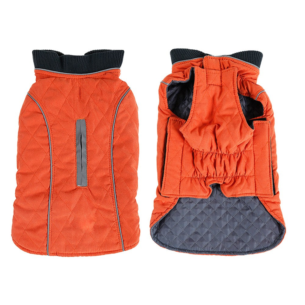 XL Winter Warm Dog Coats Dog Jacket Windproof Vest Reflective Pet Apparel Orange