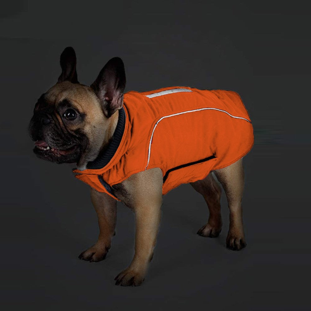 M Winter Warm Dog Coats Dog Jacket Windproof Vest Reflective Pet Apparel Orange