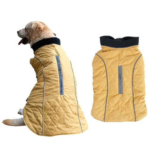 M Winter Warm Dog Coats Dog Jacket Windproof Vest Reflective Pet Apparel Yellow
