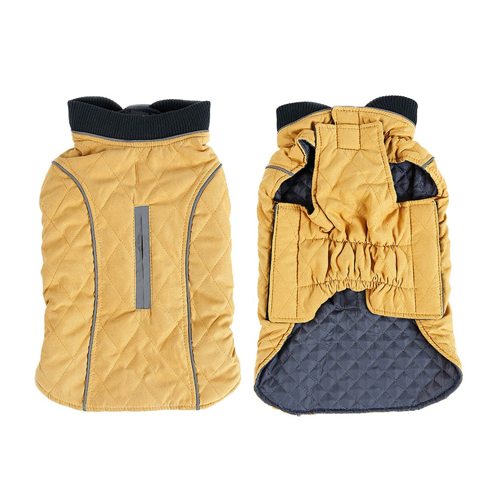L Winter Warm Dog Coats Dog Jacket Windproof Vest Reflective Pet Apparel Yellow