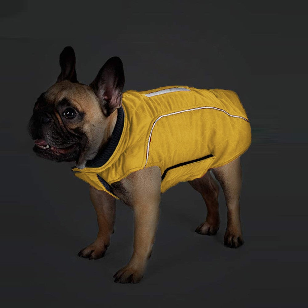 S Winter Warm Dog Coats Dog Jacket Windproof Vest Reflective Pet Apparel Yellow