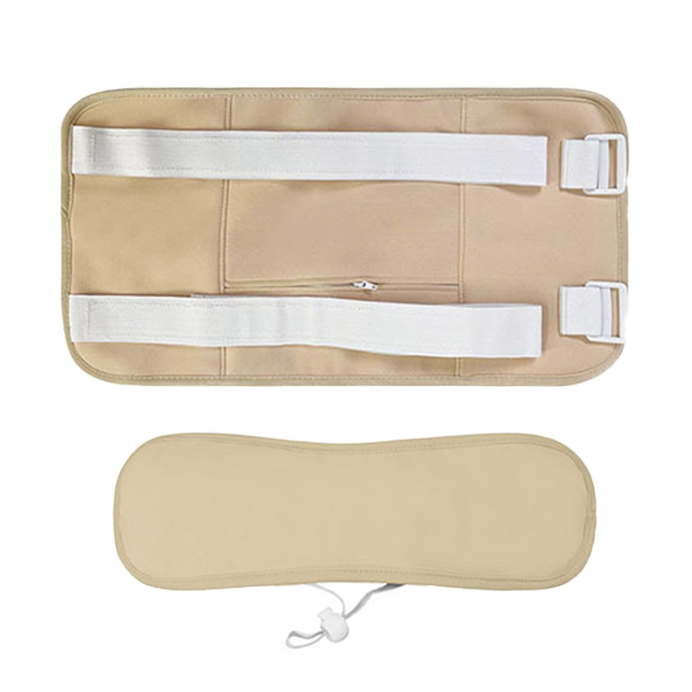 2Pcs Reusable Castor Oil Pack Wrap Castor Oil Pack Kit for Waist and Neck Adjustable Elastic Strap Khaki