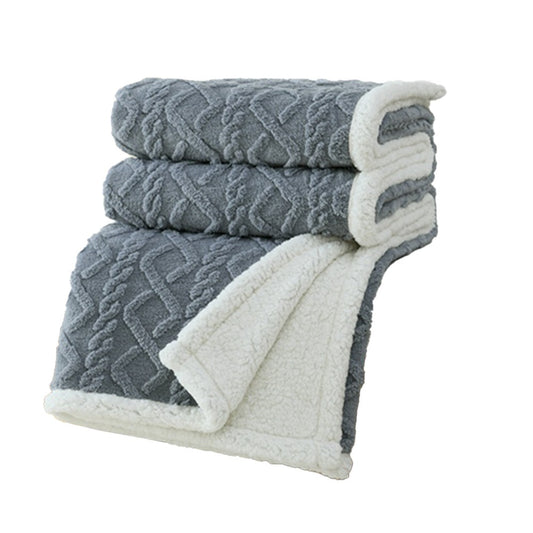 150x100cm Reversible Winter Warm Blanket Sofa Bed Cover Fluffy Thick Throw Blankets Grey