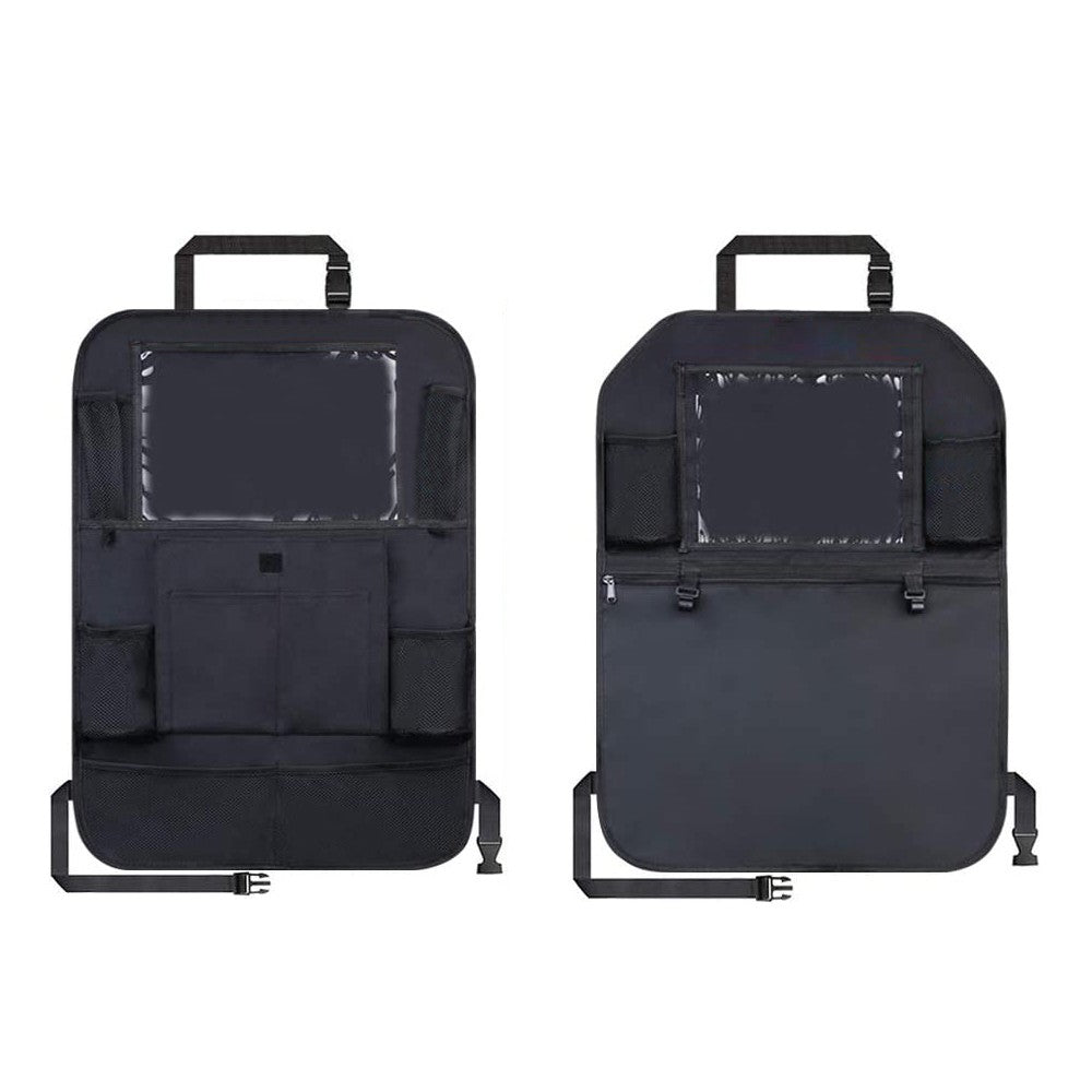 2Pcs Multi Pocket Car Back Seat Organizer Car Backseat Storage Bag Car Seat Protector with Clear iPad Holder