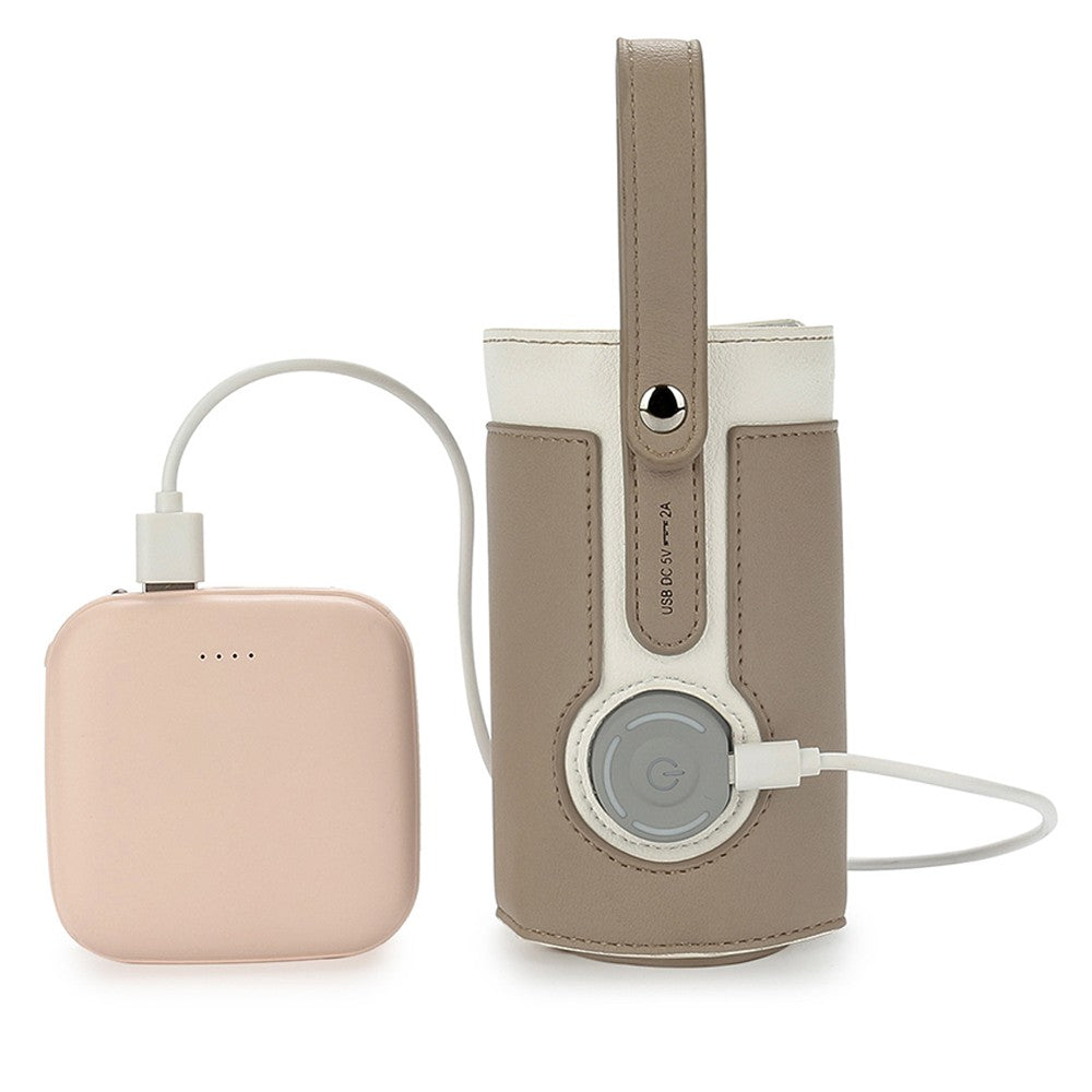 USB Baby Bottle Warmer Milk Heat Keeper Bag Feeding Bottle Thermostat Bag Brown