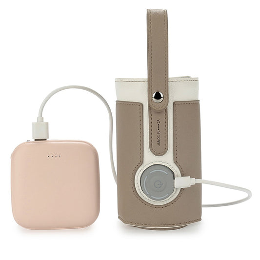 USB Baby Bottle Warmer Milk Heat Keeper Bag Feeding Bottle Thermostat Bag Brown