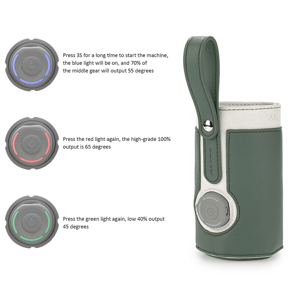 USB Baby Bottle Warmer Milk Heat Keeper Bag Feeding Bottle Thermostat Bag Green