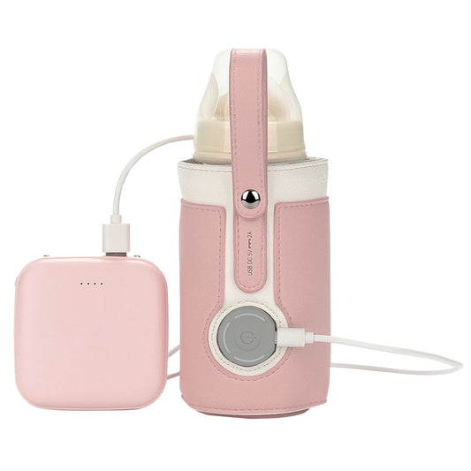 USB Baby Bottle Warmer Milk Heat Keeper Bag Feeding Bottle Thermostat Bag Pink