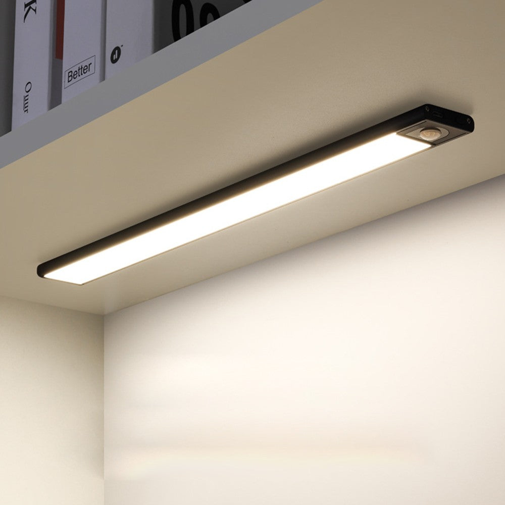 40cm Under Closet LED Motion Sensor Light Rechargeable Dimmable Cabinet Lamp Black