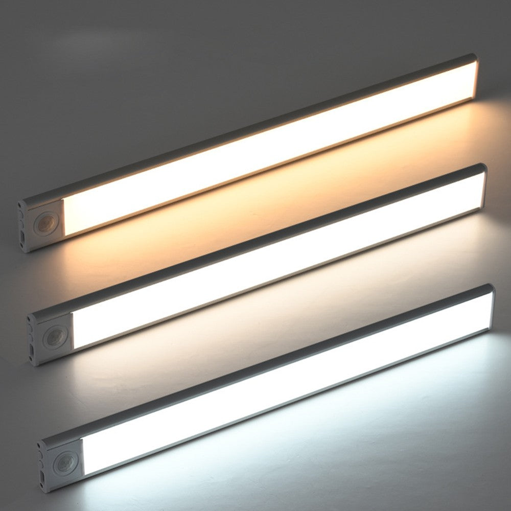 40cm Under Closet LED Motion Sensor Light Rechargeable Dimmable Cabinet Lamp Silver