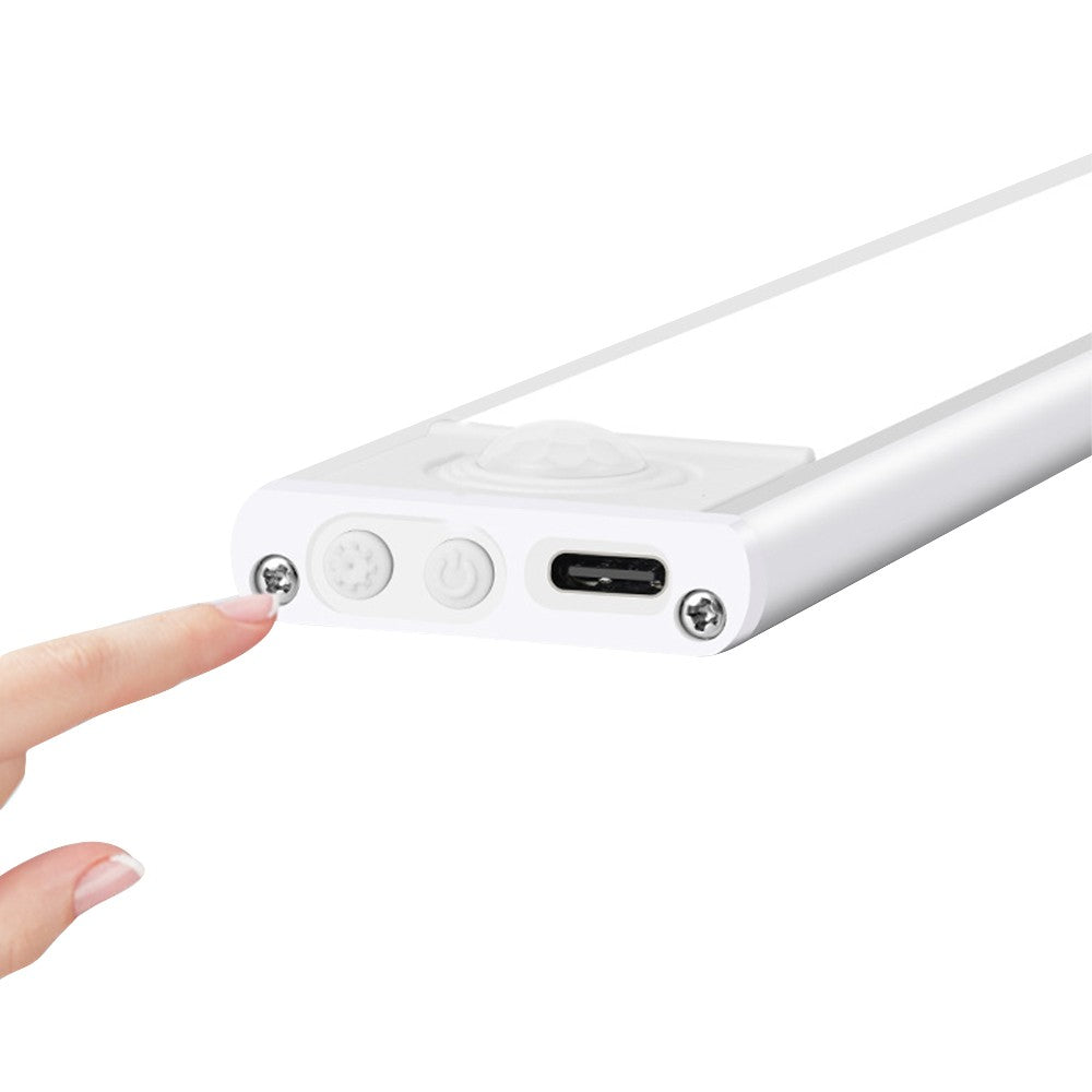 60cm Under Closet LED Motion Sensor Light Rechargeable Dimmable Cabinet Lamp Silver